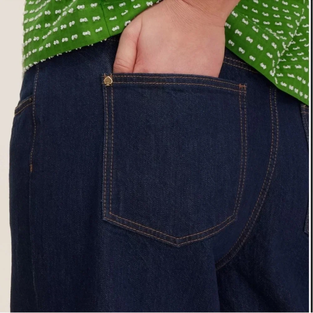 Kate Spade Jeans size 2 NEW dark wash cuffed hem ankle length - Picture 4 of 11